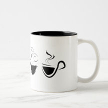 4 Cute Swirly Coffee Mugs