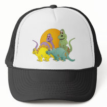 4 Dinosaur Friends Mesh Hats