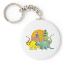4 Dinosaur Friends Key Chain