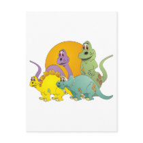 4 Dinosaur Friends Postcards