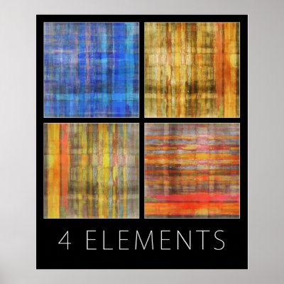 4 Elements Abstract Art Poster Print by AbstractionsArts