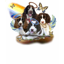 4 English Springers Against Rainbow t-shirts by friskybiz 4 English Springers Against Rainbow t-shirts