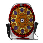 4 Flames Round Shield Alternate Messenger Bags