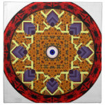 4 Flames Round Shield Alternate Cloth Napkins