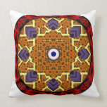 4 Flames Round Shield Alternate Throw Pillows