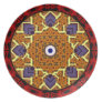 4 Flames Round Shield Alternate Dinner Plates