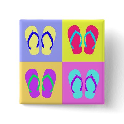 4 Flip-Flops Pinback Buttons by 5fingerdiscount