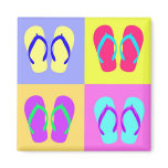 4 Flip-Flops Refrigerator Magnet
