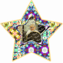 4 Flower Kaleidoscope Custom Photo Star Ornament photo sculptures