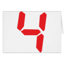 4 four red alarm clock digital number cards by Tomaniac 4 four red alarm clock digital number cards