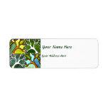 4 Hand Carved Trees in Watercolor and Pen & Ink Custom Return Address Labels
