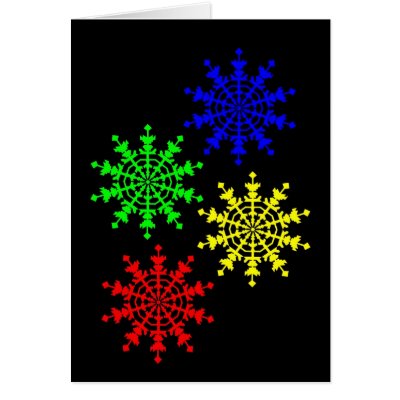 4 Ice Crystals Greeting Card by lonvig