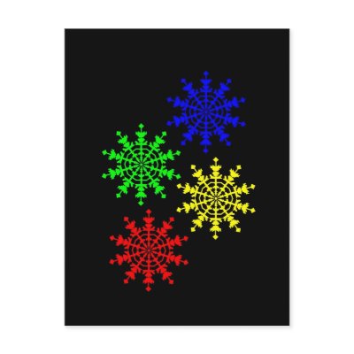 4 Ice Crystals Postcards by lonvig