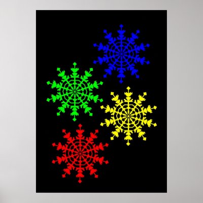 4 Ice Crystals Print by lonvig