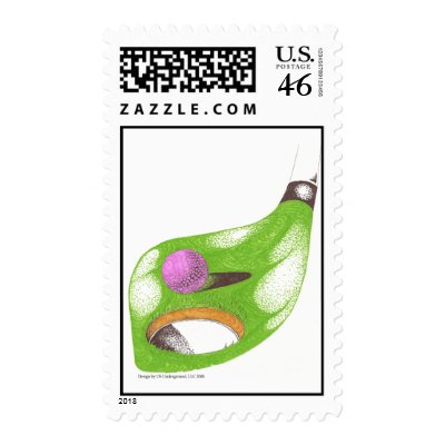 4 in One Golf Club Postage Stamp by osundergroundllc