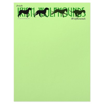4 Irish Wolfhound Silhouettes Personalized Letterhead by MtCarmel_IRW