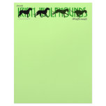 4 Irish Wolfhound Silhouettes Personalized Letterhead