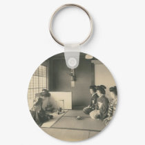 4 ladies sitting Japanese keychain