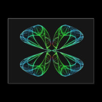 4 Leaf Clover Fractal Postcard postcards