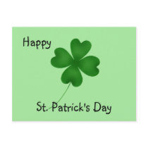 4 leaf clover, Happy St. Patrick's Day Postcards