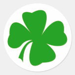 4 leaf clover round sticker