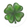 4 leaf clover round sticker