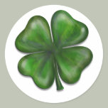4 leaf clover round sticker
