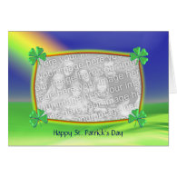 4-Leaf Clovers St. Patrick's Day (photo frame) Greeting Card