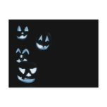 4 Lit Jack-O-Lanterns - Blue Postcards