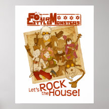 4 Little Monsters - Let's Rock the House Print