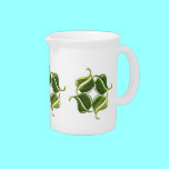 4 metallic green leaves pitchers