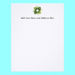 4 metallic green leaves letterhead
