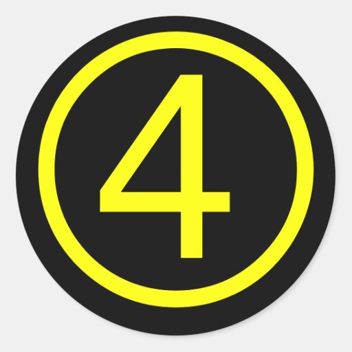 4 Number Four Classic Round Sticker Zazzle