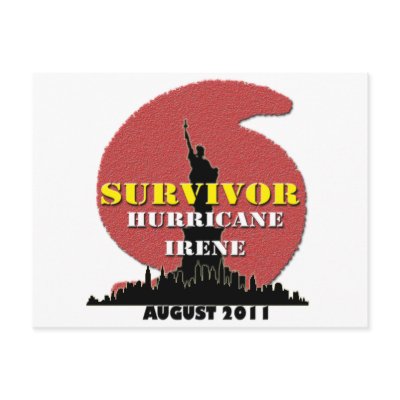 #4 NYC Survived Hurricane Irene Postcard by hurricanewear