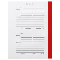 4 per Page - Red 2-sided Recipe Pages Full Color Flyer