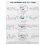 4 per sheet Bar Soap Bands Baby Shower Paper Favor Custom Flyer