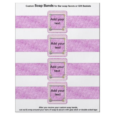 4 per sheet Bar Soap Bands Baby Shower Paper Favor Full Color Flyer by partypizazz