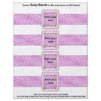 4 per sheet Bar Soap Bands Baby Shower Paper Favor Full Color Flyer