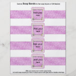 4 per sheet Bar Soap Bands Baby Shower Paper Favor Full Color Flyer