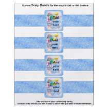 4 per sheet Bar Soap Bands Blue Paper Party Favor Flyer