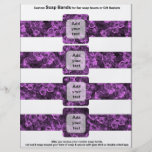4 per sheet Soap Band Purple Roses Bridal favors Flyers