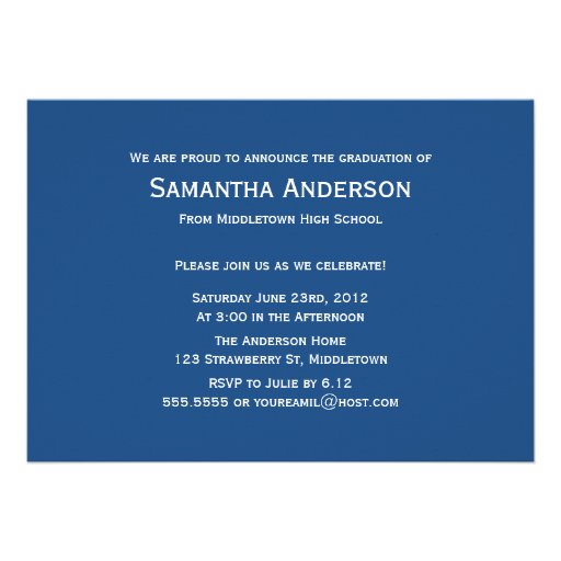 4 Photo Banner Graduation Invitation - Blue