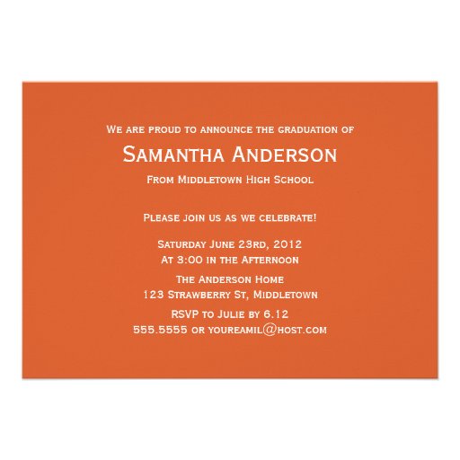 4 Photo Banner Graduation Invitation - Orange