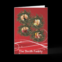 4-Photo Christmas Wreath Card