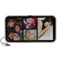 4 Photo Collage Personalized Desktop Speaker doodle