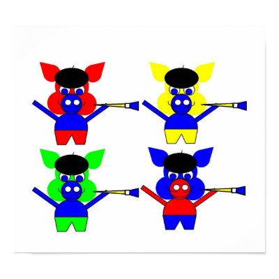 4 Pig-Cassos Print by lonvig