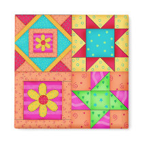 4 Quilt Blocks Square Magnet magnets