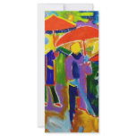 4 Red Umbrellas by Piliero Rack Card Design