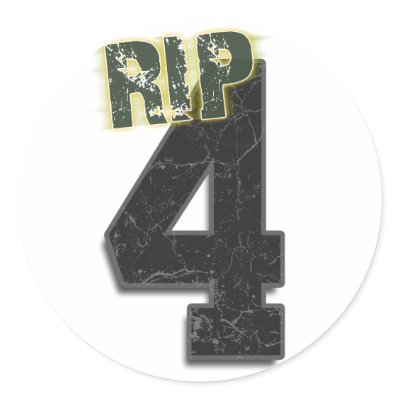 #4 RIP Brett Favre Funeral Sticker (decal) by wylddesyns