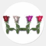4 Roses Round Sticker
